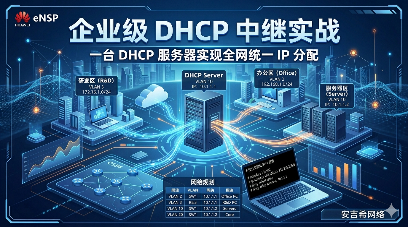 企业级 DHCP 中继实战｜一台 DHCP 服务器实现全网统一 IP 分配